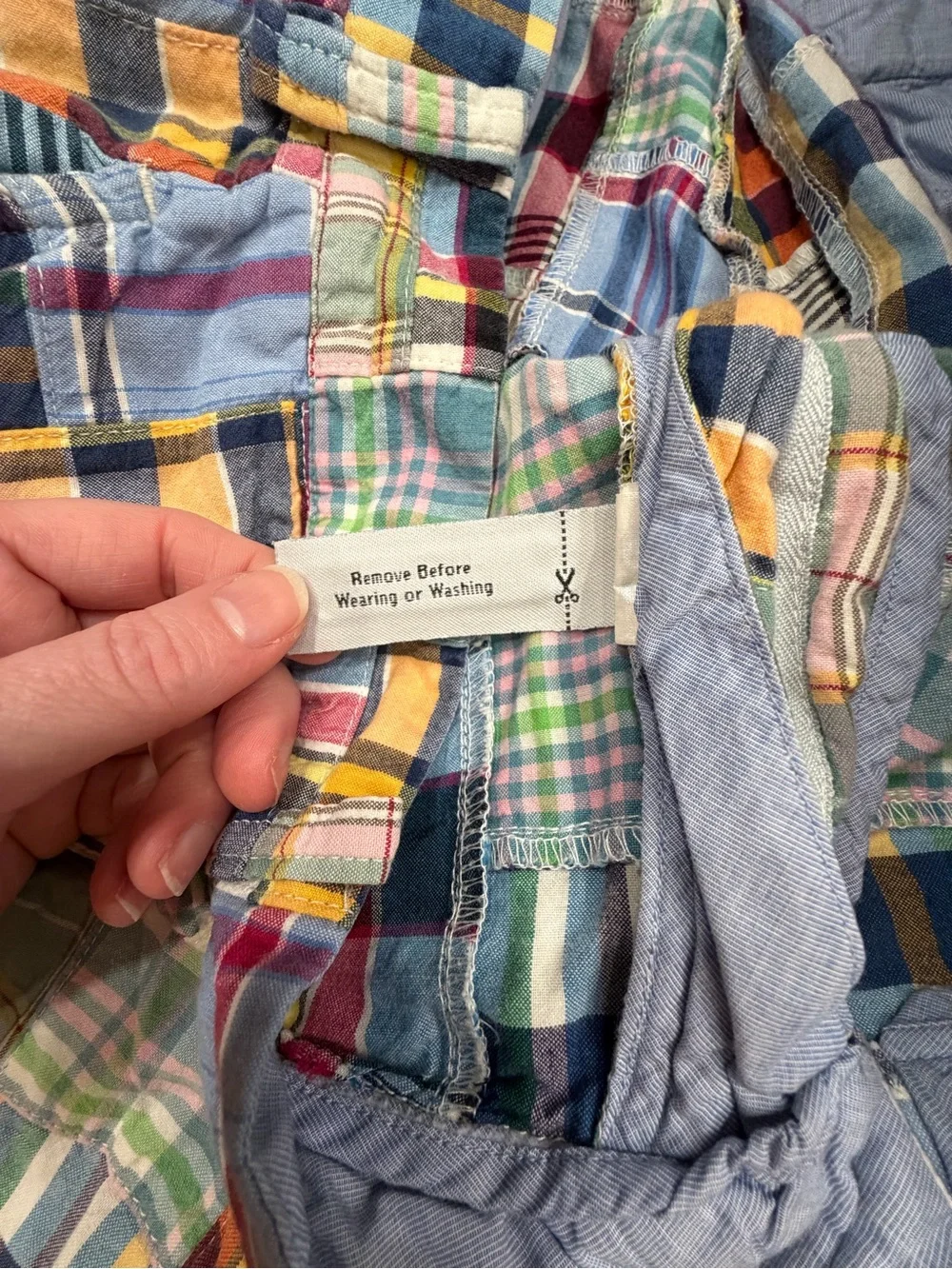 Vintage j.Crew Madras Multi-Color Plaid Patchwork Men’s Shorts Size 36
